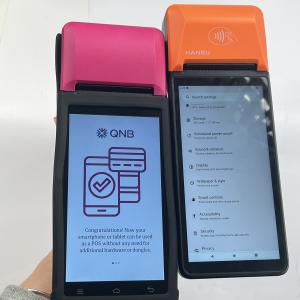 China 6 Inch Portable POS System Orange Purple Android POS Terminal With Printer wholesale
