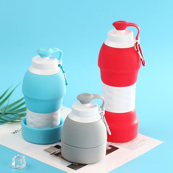Customized Silicone Collapsible Water Bottles 580ml Easy To Clean