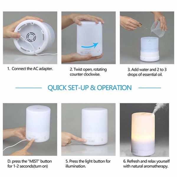 Low Noise USB Powered 70ml Plastic Aroma Diffuser
