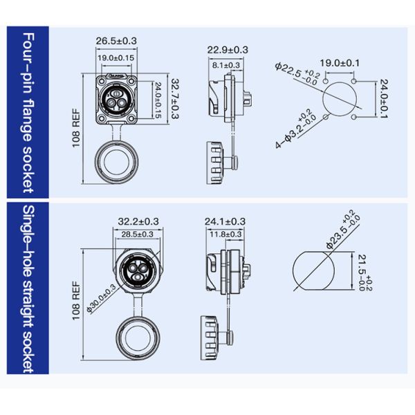 Cnlinko Connector YM-20 Electrical Ip68 3 Pin Power Male Female Panel Mount Led Waterproof Plug Connector