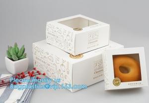 China Kraft paper clear window biscuit / cookie / cake box,custom made fancy Luxury cardboard Coated paper cake box wholesale wholesale