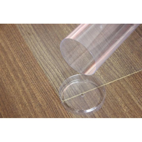 flower & money large box packaging round cylinder gift box small cylinder clear threaded plastic tube container with lid