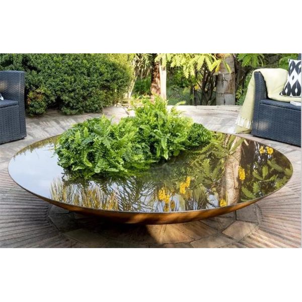 100cm Outdoor Large Round Corten Steel Metal Water Bowl For Water Feature