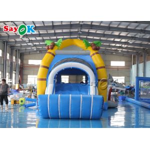 Shark Themed Inflatable Bounce House Children 'S Playground With Slides