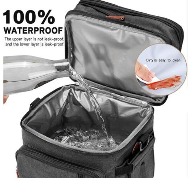 Multifunctional Picnic Insulated Tote Outdoor Portable Cooler Lunch Bag