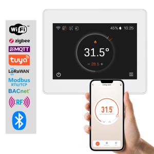 China Multi-Protocol Smart HVAC Thermostat – WiFi/Zigbee/Tuya, Remote App/Touchscreen Control, 2/4-Pipe System Compatible wholesale