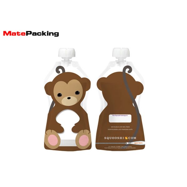 Colorful Printing Spout Pouch , Reusable Baby Food Squeeze Pouches Aluminum Foil