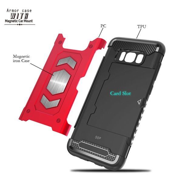 Anti Falling Card Slot Smartphone Protective Case For Sumsang Galaxy S8 / S8P