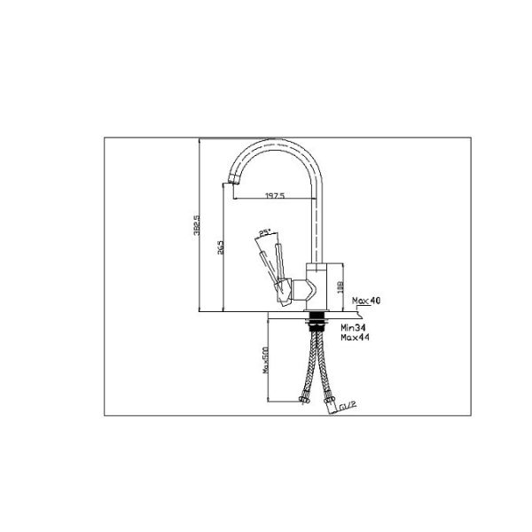 Contemporary Single Handle Kitchen Sink Water Faucet