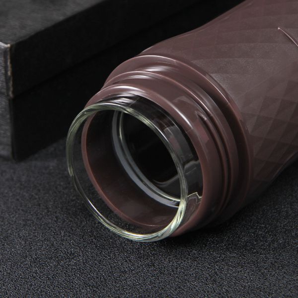 Customized Logo Fashionable Portable Lightweight Borosil Glass Water Bottle Double Layer500ml Glass Drinking Bottles For All Drinking Water