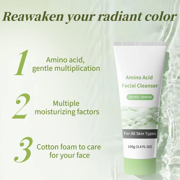 Oil Control Refresh Face Wash Acne Clearing Amino Acid Oily Skin Facial Cleanser