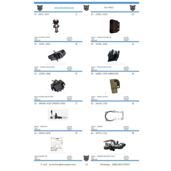 Japanese Truck Engine Spare Parts Piston S130A-E0100 S130b-E0390 for Hino J08e