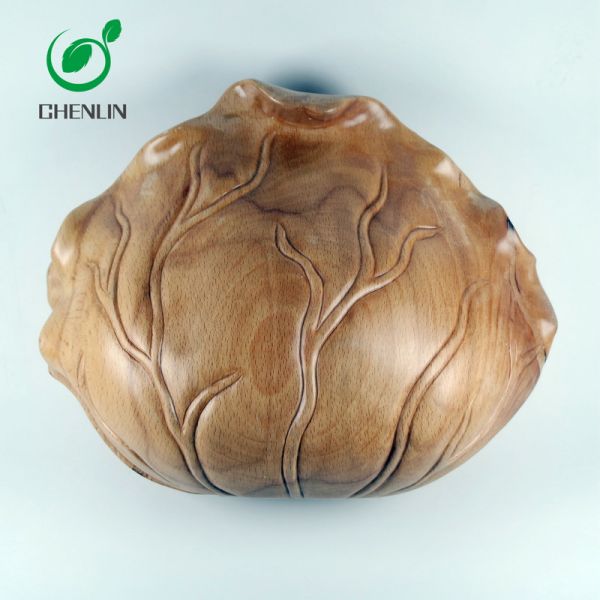 ISO9001 Shell Leather And Wood Bag Handmade Carving Artwork