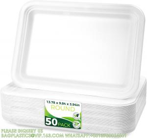 China 14 Heavy Duty Disposable Rectangle Food Trays, Compostable Extra Large Paper Platter Plates Serving Crawfish wholesale