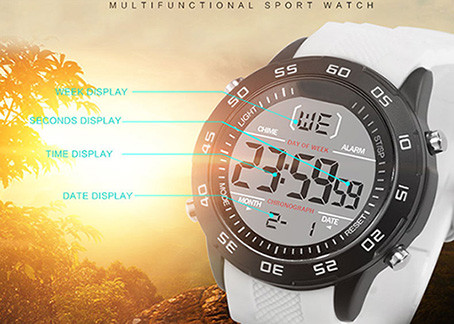 Shock Resistant Digital Plastic Sports Watch 5cm Dial Diameter With Alarm Function