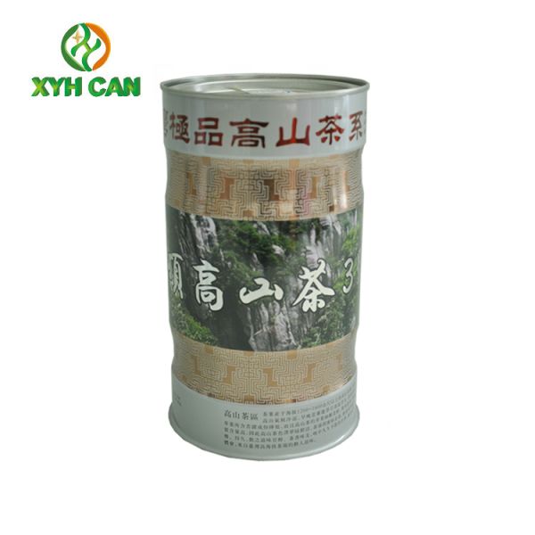 Tea Tin Can Embossing Glossy lamination Matting Printed Tin Canister For Green Tea Longjin