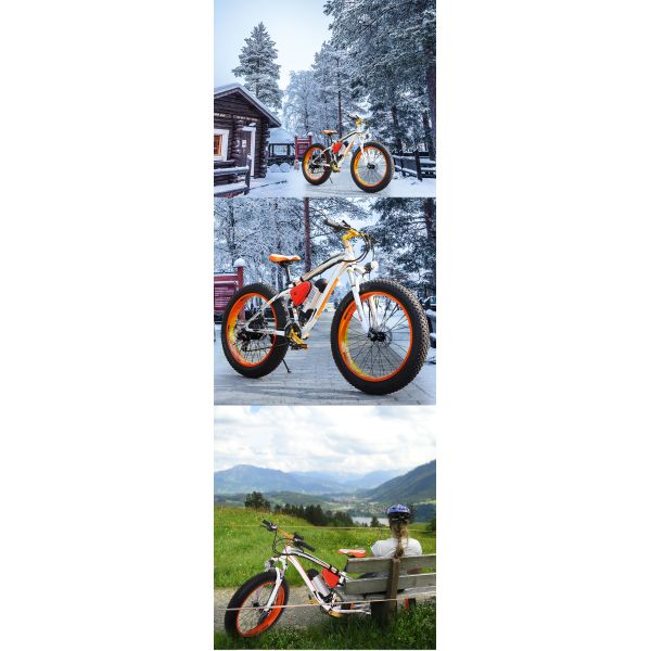 48v Electric Mountain Bike , Front Disc Brake Electric Powered Bicycle Brushless Motor