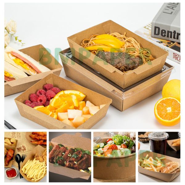  270gsm + 15g PE Brown Food Trays Box Paper For Hamburger 850mm Greaseproof