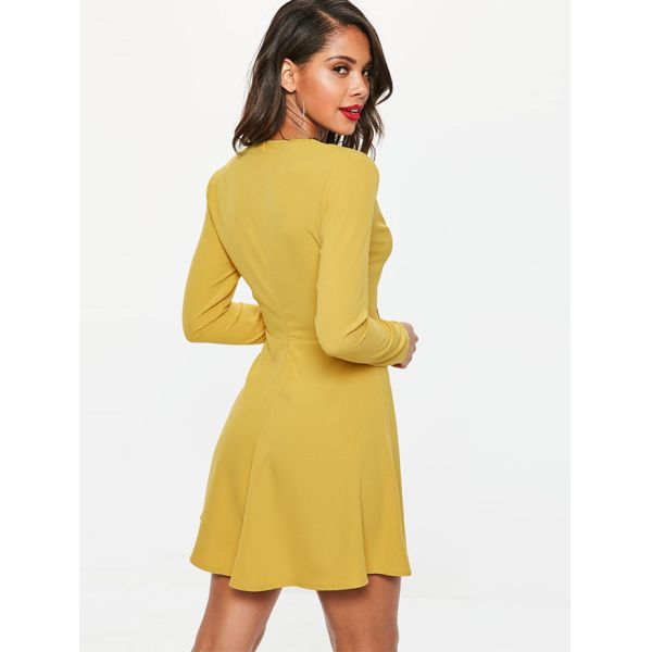 Sexy Mature Elegant Deep V Neck Mini Dress With Lace