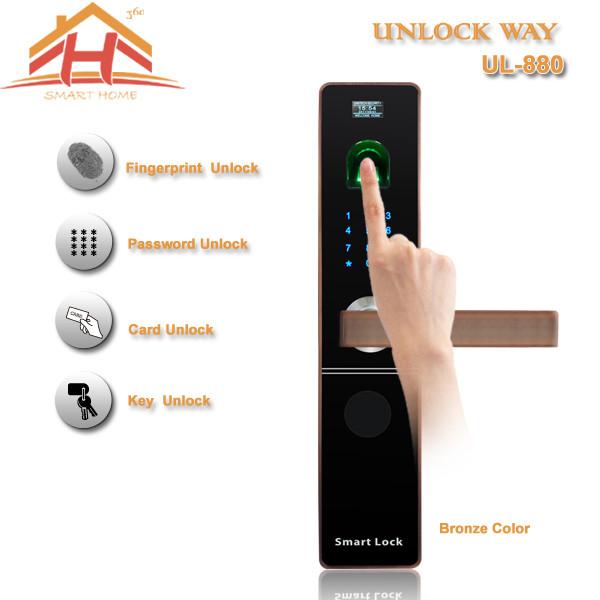 Quality CE FCC Contactless Biometric Fingerprint Door Lock With IC Card Read for sale