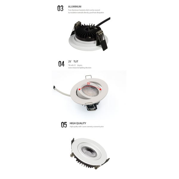 ROHS 4W LED Downlight Slim LED Downlight Die Casting Aluminum Housing