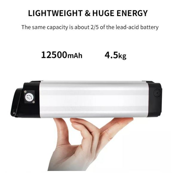 Silver Fish Lithium Ion E Bike Battery Replacement Rechargeable Down Tube 36V