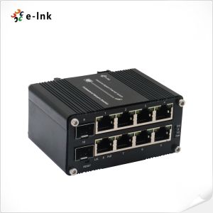 China Industrial Managed 8-Port Gigabit PoE Switch 2 SFP 240W Power Wide Temp DIN-Rail wholesale
