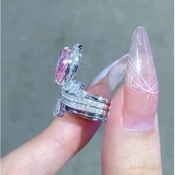 2.47ct VVS2 Pink Diamond Engagement Ring Wedding Ring Pear Cut Jewelry Design
