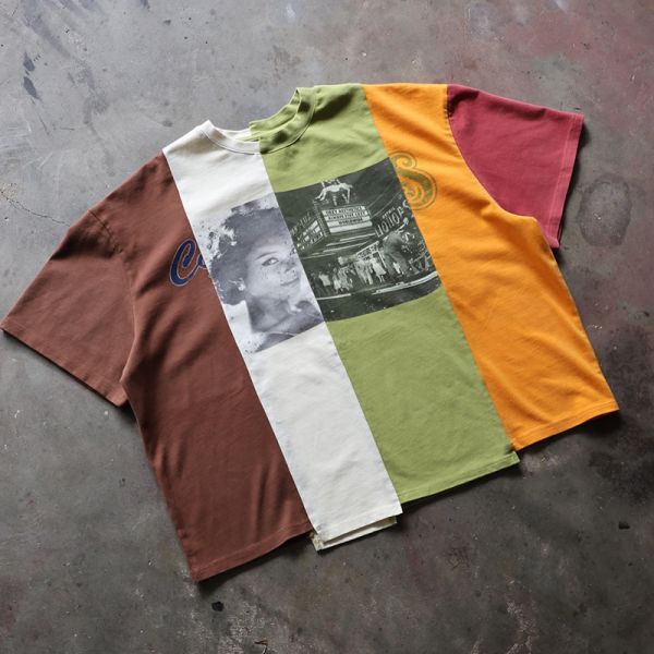 Clothing Manufacturers Custom Color Block Streetwear Patchwork Oversized Sewing Cropped T Shirt Men Boxy T Shirts Cotton T Shirt