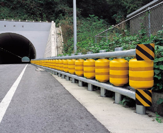 Roadway Traffic Safe Rolling Type Safety EVA Roller Barrier For Highway Guardrail