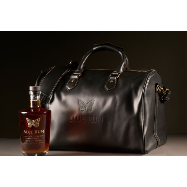 BLUE RUN 6-Bottle 02956(1) Genuine Leather Soft Light 6 Bottle Functional Wine Duffle Bag With Single Bottle Carrier Packaging