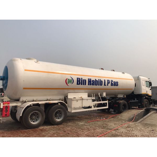 18MT Fuel Road Tankers , 2 Axle 40.5 Cbm Lpg Tanker Trailer High Capacity