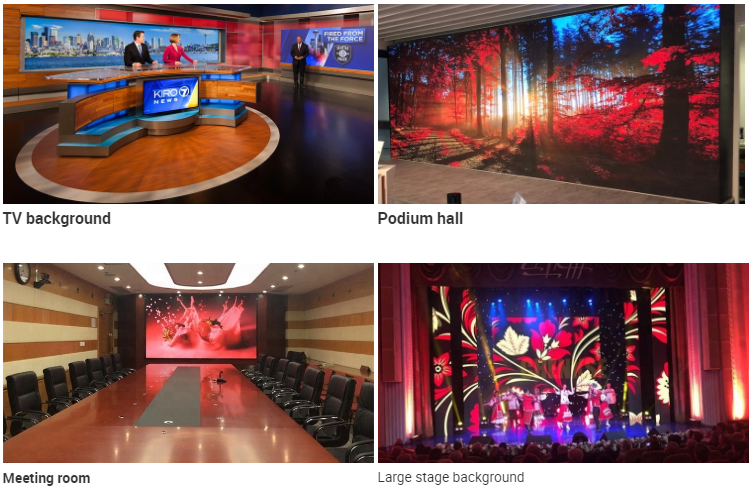 Large Flexible Indoor Full Color Led Display P2 P8 Natural Cooling Wide Viewing Angle