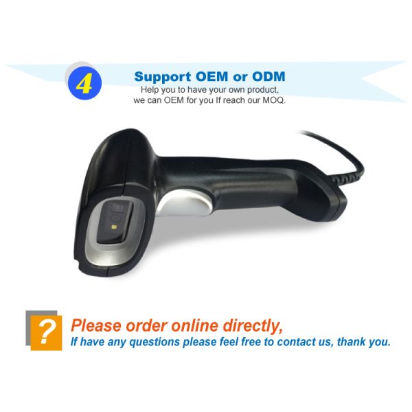 Bimi 2D Barcode Scanner for Supermarket or Restaurant USB Wired Handheld Barcode Reader