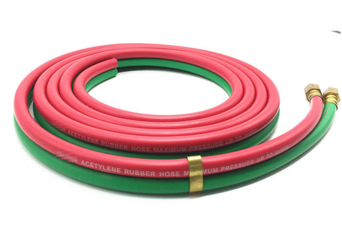 China Grade R Red &amp; Green 1/4'' x 25ft Rubber Twin Hose for Oxygen - Acetylene wholesale