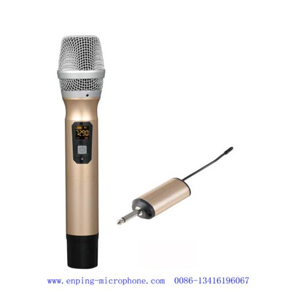 C8/ cheap universal mini muni-channel channels UHF wireless microphone with 6.35mm plug for speaker
