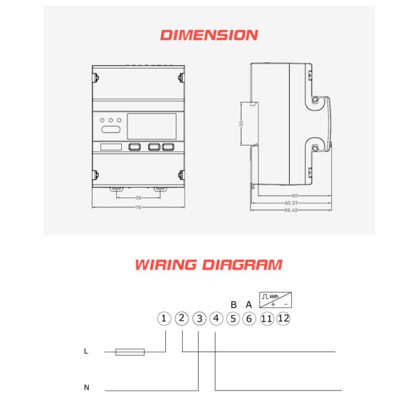 White EM415-Mod-WL Single Phase Lorawan Energy Meter with Digital Display