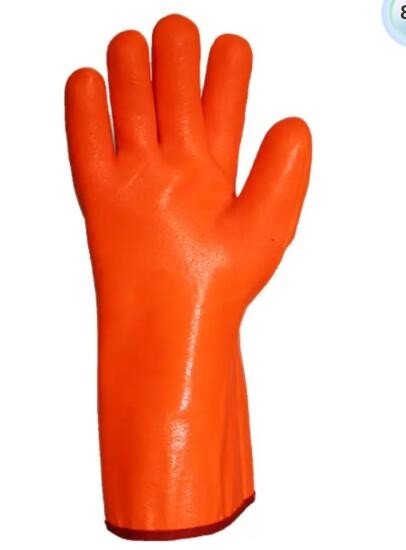 35cm Fluorescent Cold Weather PVC Gloves PVC Long Cuff Oil Resistant Gloves