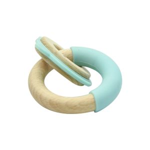 Unique Design Silicone Beech Wooden Rings For Baby Teethers