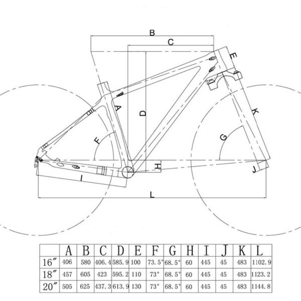 Mountain Fat Black Carbon Bike Frame 190 X 12 Thru - Axle Dropout 1290 Grams