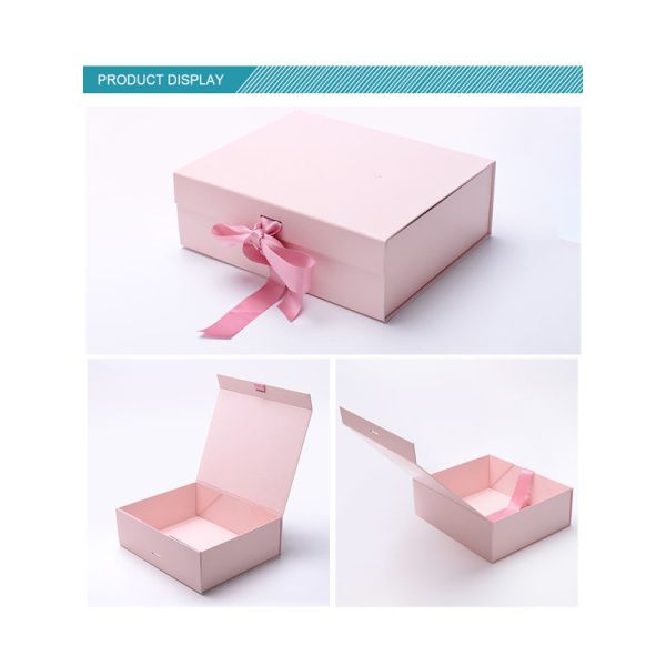 BSCI Wedding Gift Box Ribbon Magnetic Closure Clothing Shipping Packaging