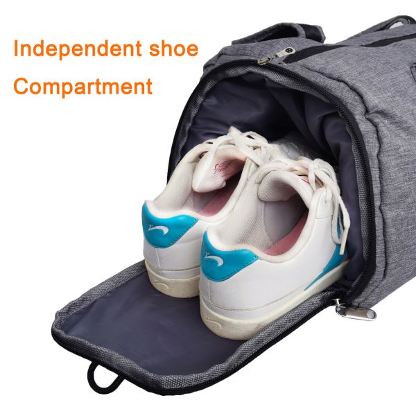 465mm Lightweight Round Gym And Computer Bag With Shoe Compartment Sport Duffle