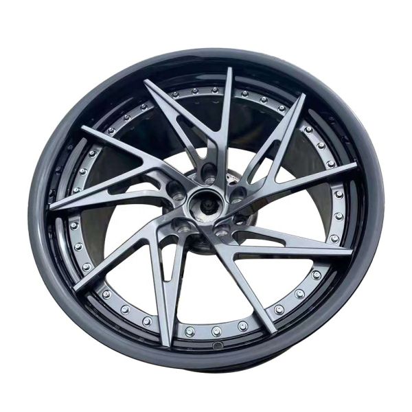 factory Customized 2 piece brushed grey luxury aluminum alloy forged wheel rim for porsche