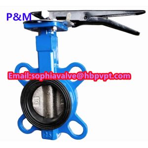 DIN cast iron wafer butterfly valve with pin