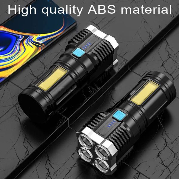 1000 Lumens 4led Rechargeable Cob Flashlight Multifunctional Led Flashlight