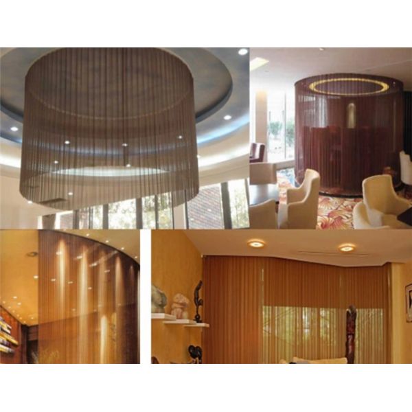 Bronze Color Decorative Wire Mesh , Decorative Metal Curtains Long Use Life