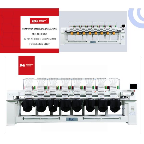 BAI 450mm Multi Needle Embroidery Machines Hat 8 Head