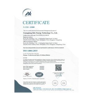 Shenzhen Bely Energy Technology Co., Ltd. Certifications