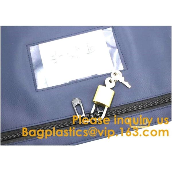 Bank Locking Document Security Bag Deposit Bank Bag Custom Multi Function Cash Money Reusable Deposit Security Locking B