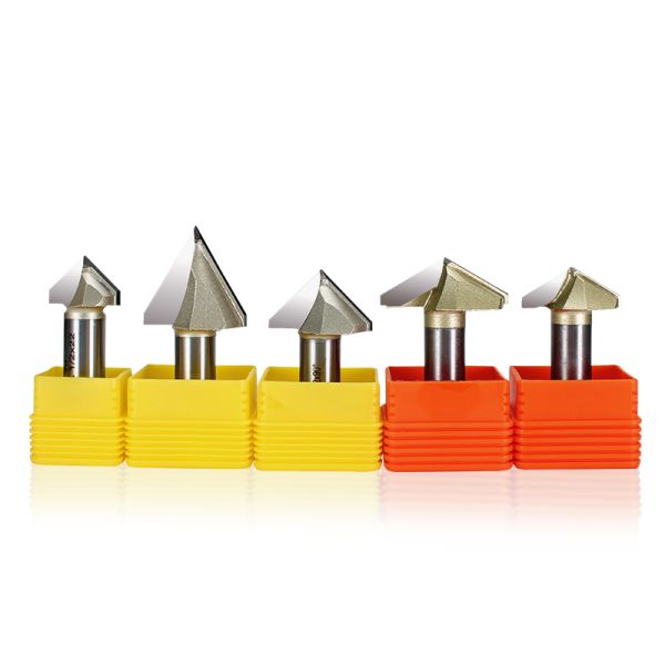 2 Flute Carbide Endmill CNC Router Bit 3D V Grove Bits for Wood Carving Tin & Altin Coated OEM Supported Wood Cutting Tools